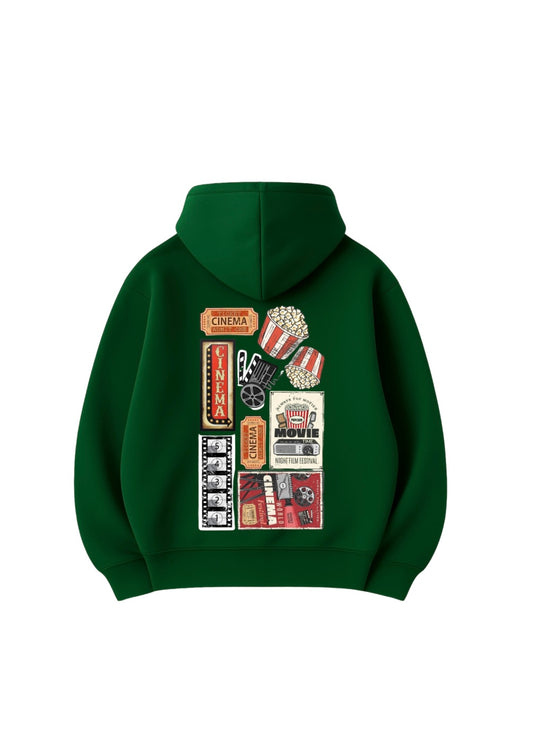 %100 Pamuk 3 İplik 320 Gr Oversize Unisex DTF Baskılı Hoodie