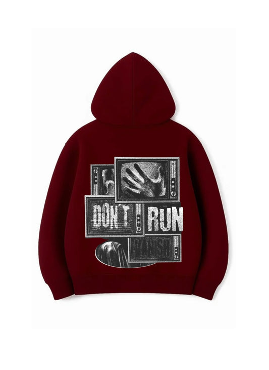 %100 Pamuk 3 İplik 320 Gr Oversize Unisex DTF Baskılı Hoodie