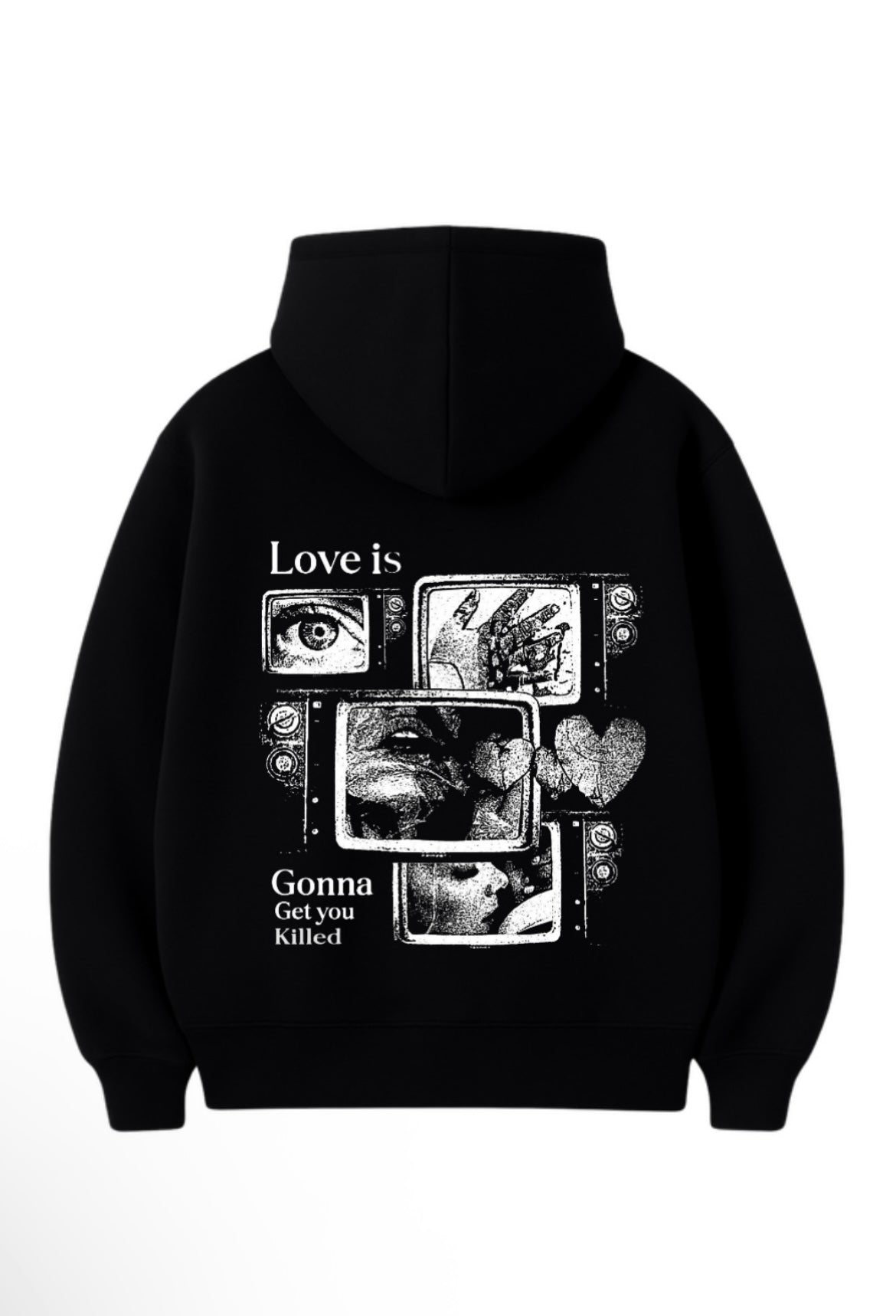 3 İplik 320 Gr %100 Pamuk Oversize Unisex DTF Baskılı Hoodie