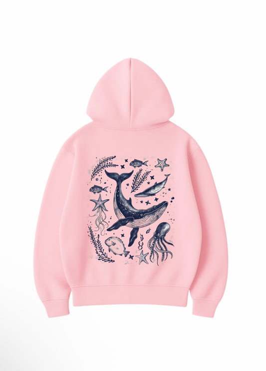 3 İplik 320 Gr %100 Pamuk Oversize Unisex DTF Baskılı Hoodie