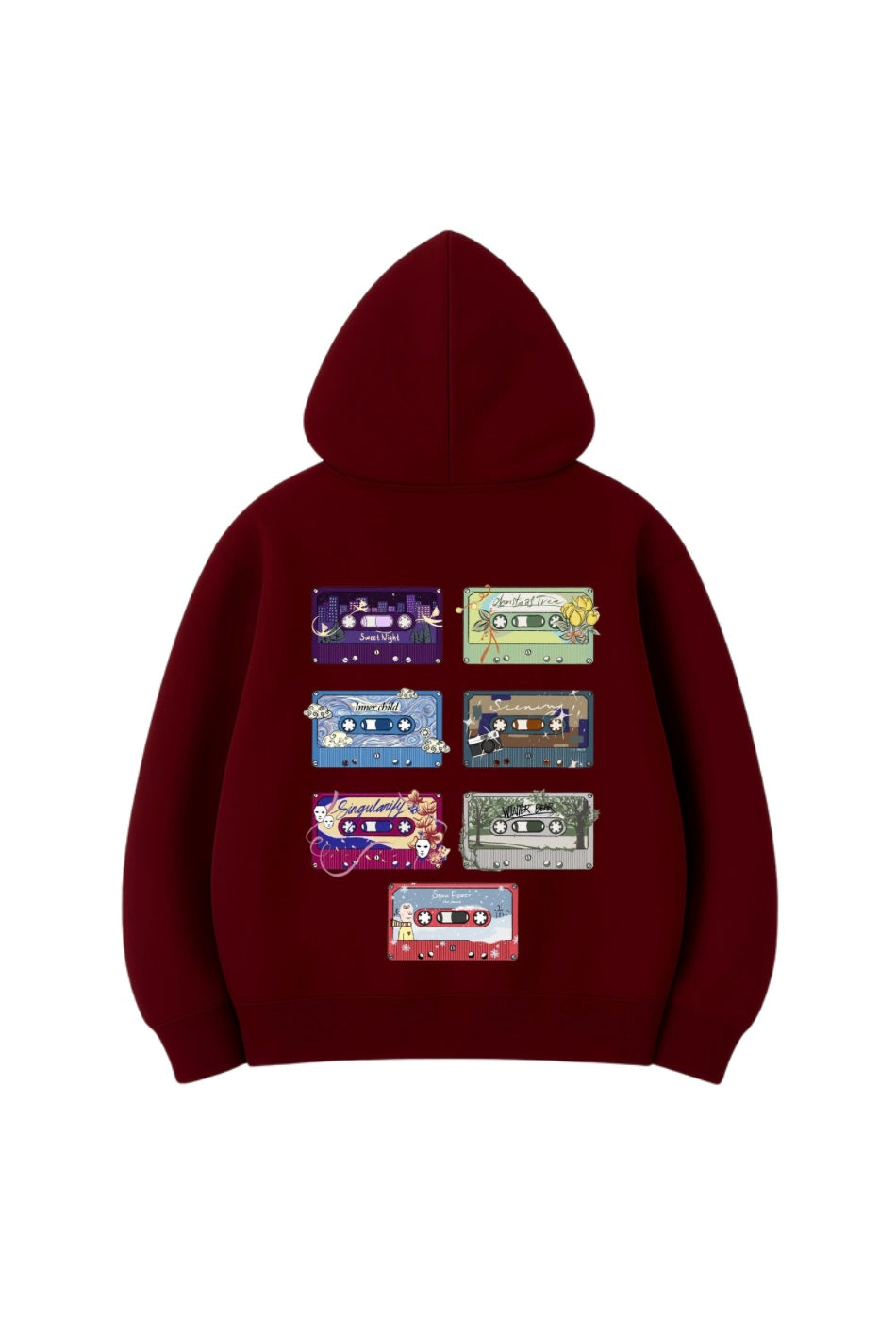 %100 Pamuk 3 İplik 320 Gr Oversize Unisex DTF Baskılı Hoodie