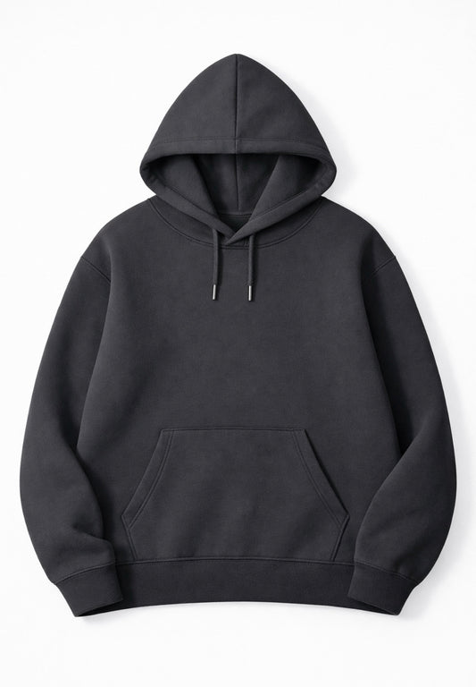 Koyu Füme 3 İplik 320 Gr %100 Pamuk Şardonlu Oversize Unisex Hoodie