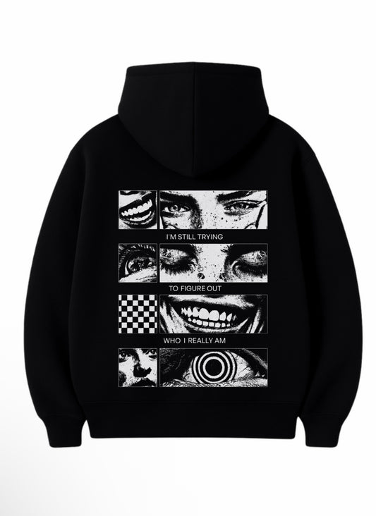 %100 Pamuk 3 İplik 320 Gr Oversize Unisex DTF Baskılı Hoodie
